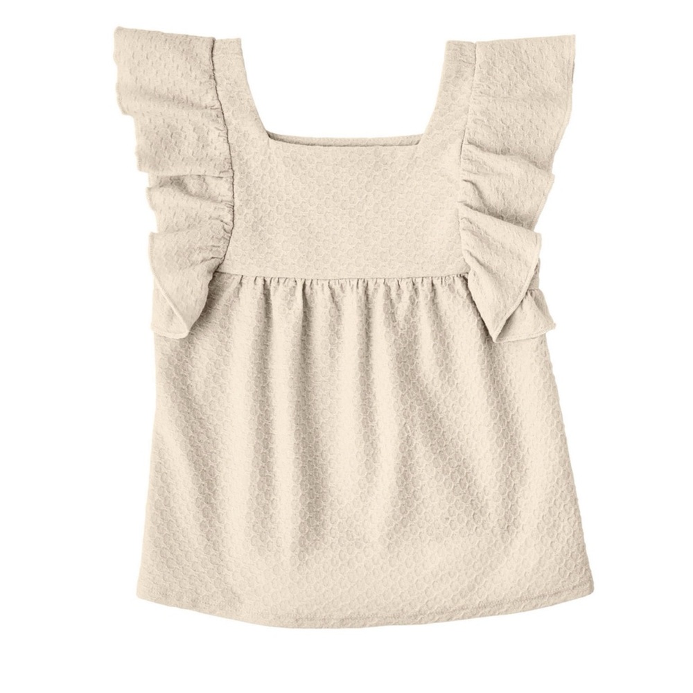 Kids Cream Ruffle Matching Set - Picture 4 of 6